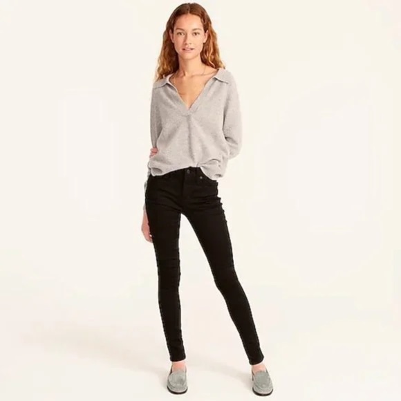 J. Crew 9" Mid-rise Stretchy Toothpick Jean in New Black - Picture 1 of 5